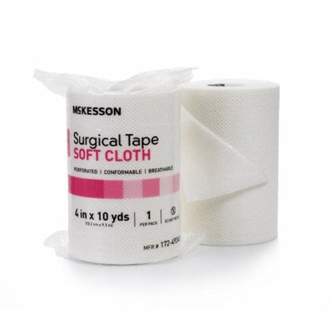 McKesson, Medical Tape McKesson Cloth 4 Inch X 10 Yard White NonSterile, 1 Pack McKesson