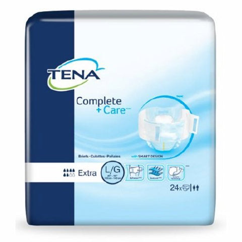 Unisex Adult Incontinence Brief TENA  Complete + Care Tab Closure Large Disposable Moderate Absorben Count of 24 by Tena