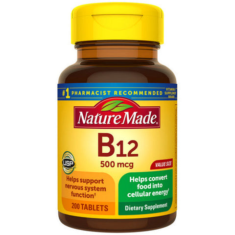 Nature Made, Vitamin B-12, 500 mcg, 200 Tabs Nature Made