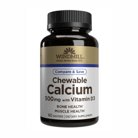 Windmill Health, Chewable Calcium And Vitamin D3, 500 Mg, 60 Wafer Windmill Health