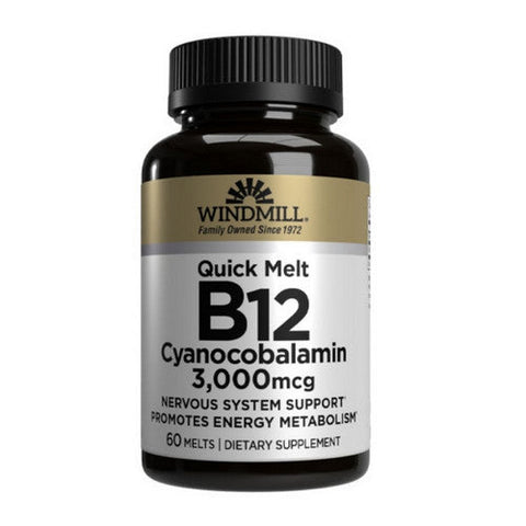Windmill Health, Vitamin B12, 3000mcg, 60 Tabs Windmill Health