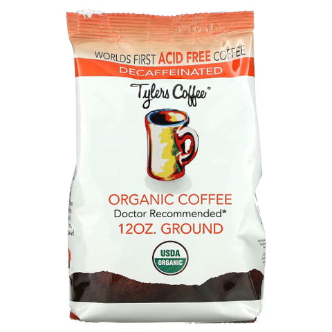 Tylers Coffee, Organic Coffee Decaffeinated, Acid-Free 12 Oz Tylers Coffee