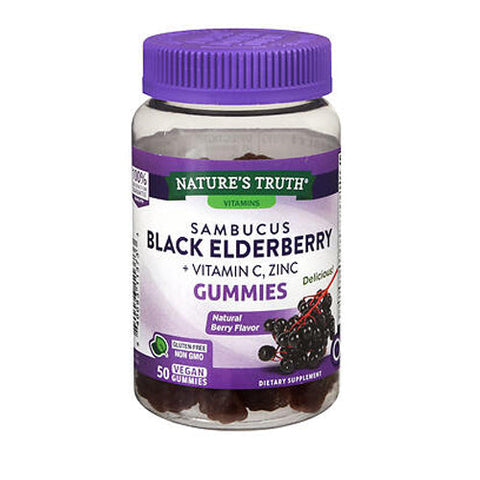 Nature's Truth, Sambucus Black Elderberry + Vitamin C & Zinc Gummies, 50 Gummies Nature's Truth