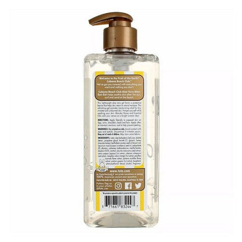 Fruit Of The Earth, Aloe Vera After Sun Gel With Manuka Honey And Essential Oils, 16 Oz Fruit Of The Earth