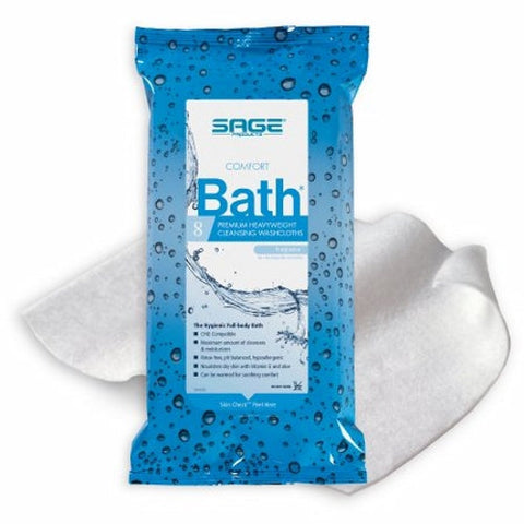 Sage, Rinse-Free Bath Wipe, Pack Of 8 Sage