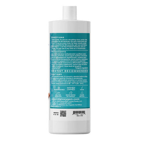Essential Oxygen, BR Organic Mouthwash Brushing Rinse Cinnamint, 32 Oz