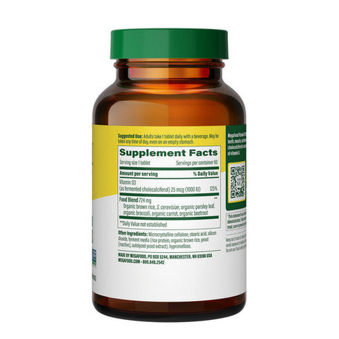 MegaFood, Vitamin D3, 25 Mcg, 60 Tabs MegaFood