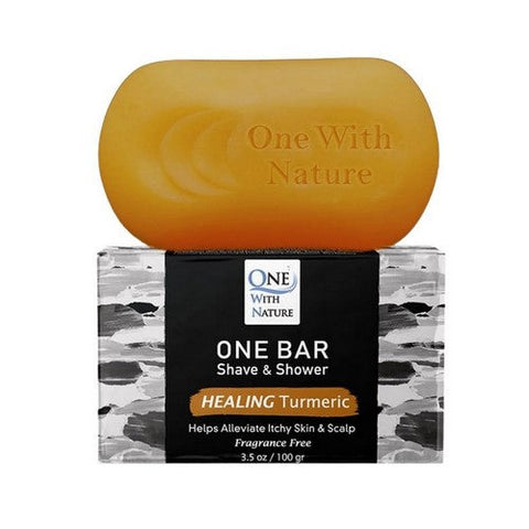 One with Nature, One Bar Shave & Shower Healing Turmeric Fragrance Free, 3.5 Oz One with Nature