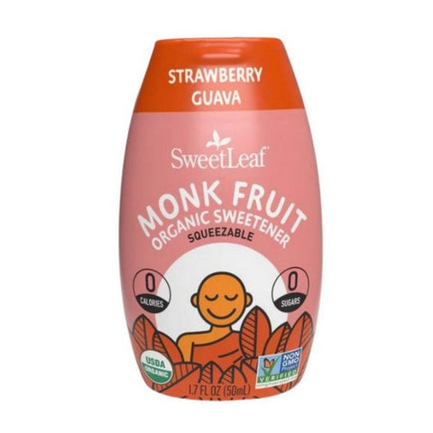 Sweetleaf Stevia, Organic Monk Fruit Strawberry Guava Water Enhancer, 1.7 Oz Sweetleaf Stevia