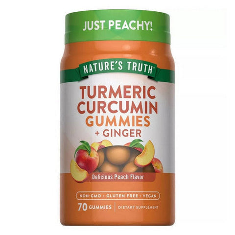 Nature's Truth, Turmeric Curcumin + Ginger Gummies Natural Peach, 70 Count Nature's Truth