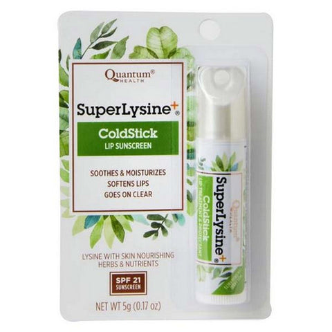 Quantum Health, Super Lysine Plus ColdStick Lip Protectant And Treatment, Cold Stick SPF21 5 GM Quantum Health