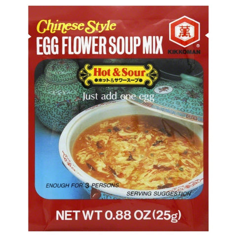 Kikkoman, Hot And Sour Egg Flower Soup Mix, 0.88 Oz(Case Of 12) Kikkoman