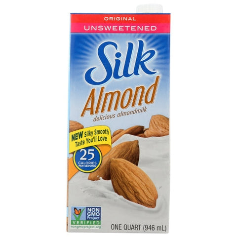 Silk, Original Almond Milk Unsweetened, 32 Oz(Case Of 6) Silk