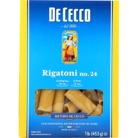 Pasta Rigatoni Case of 12 X 16 Oz by De Cecco