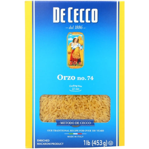 Pasta Orzo Case of 20 X 16 Oz by De Cecco