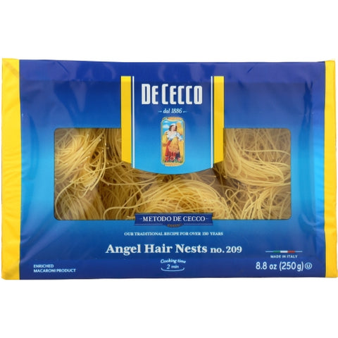 Pasta Angel Hair Nest Case of 12 X 8.8 Oz by De Cecco