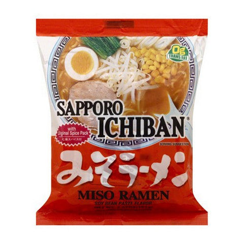 Sapporo, Ichiban Soy Bean Paste Flavor Miso Ramen, 3.5 Oz(Case Of 24) Sapporo