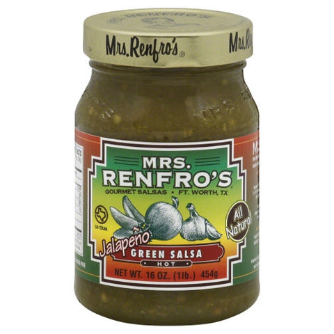 Mrs Renfro, Salsa Green Hot, Case of 6 X 16 Oz Mrs Renfro