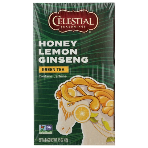 Green Tea Honey Lemon Ginseng 20 Bags(Case Of 6) by Celestial Seasonings