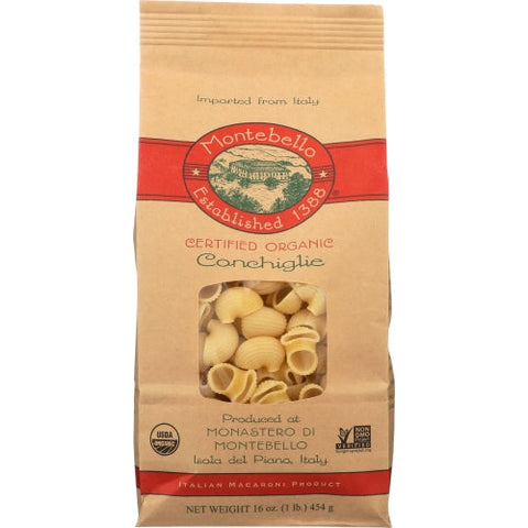Montebello, Organic Conchiglie, 16 Oz(Case Of 12) Montebello