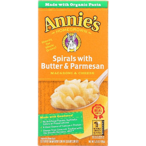 Annie's Homegrown, Spirals With Butter And Parmesan Macaroni And Cheese, 6 Oz(Case Of 12) Annie's Homegrown