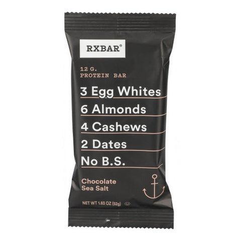 Rxbar, Bar  Protein  Chocolate Sea Salt, Case of 12 X 1.8 Oz Rxbar