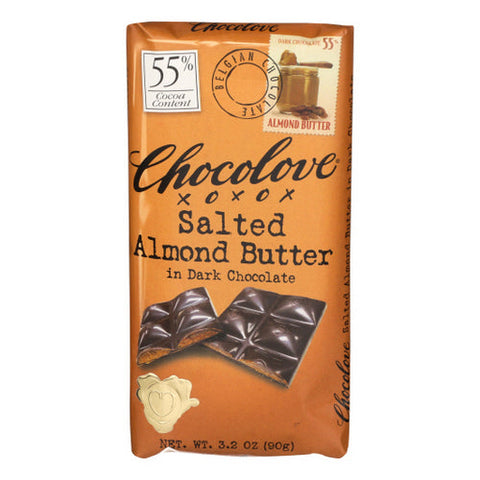 Chocolove, Salted Almond Butter Dark Chocolate, 3.2 Oz(Case Of 10) Chocolove