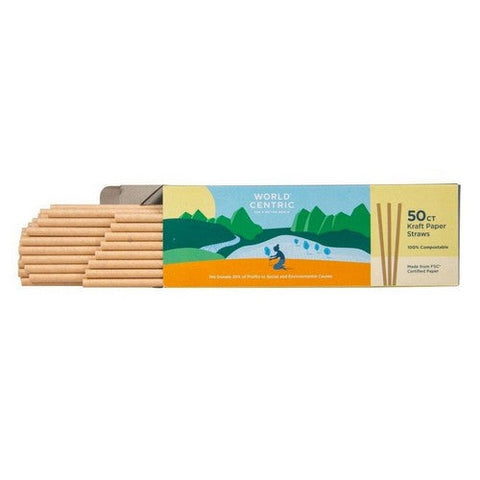 World Centric, Straws Paper Compostable, 50 Count(Case Of 24)