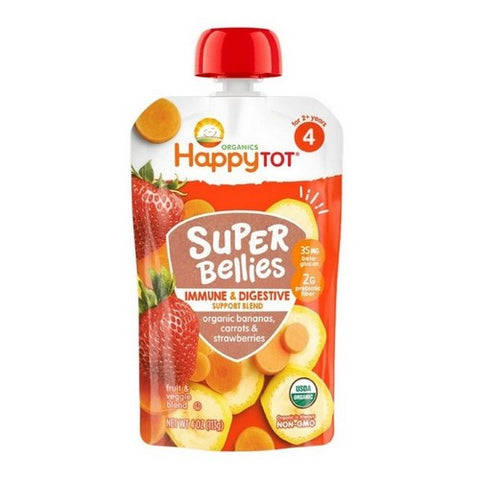 Happy Tot, Pouch Banan Carrot Stwbry, 4 Oz(Case Of 16) Happy Tot