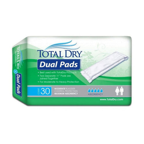 Total Dry, Incontinence Liner 11 Inch Length Moderate Absorbency Polymer Core, Count of 30 Total Dry