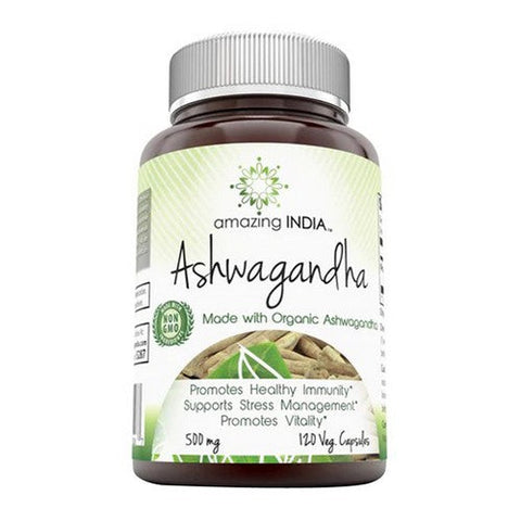 Amazing Nutrition, Amazing India Ashwagandha, 500 mg, 120 Veg Caps Amazing Nutrition