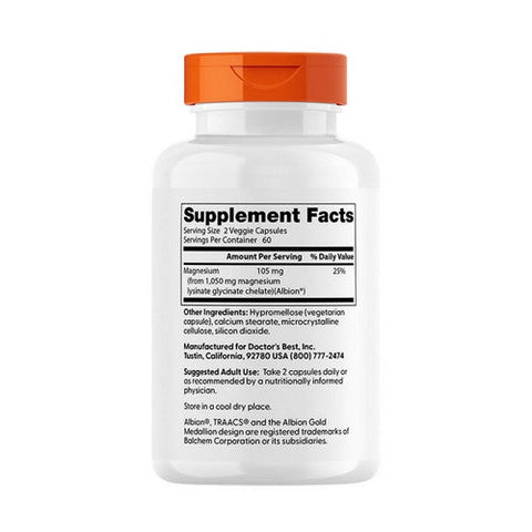 Doctors Best, High Absorption Magnesium, 52.5 Mg, 120 Veggie Caps Doctors Best