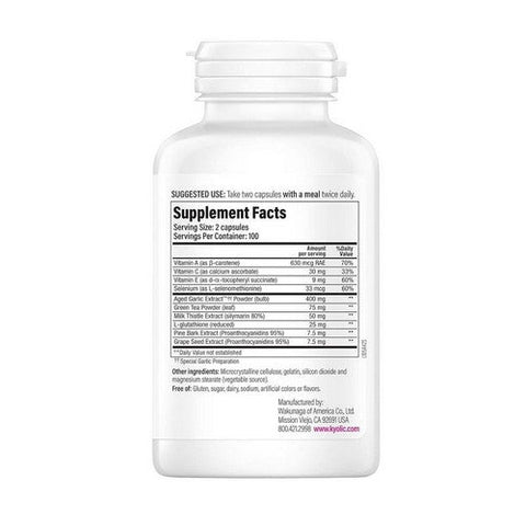 Kyolic, A.G.E Antioxidant Formula 105, WITH VITAMIN A & E SELENIUM, 200 CAP Kyolic