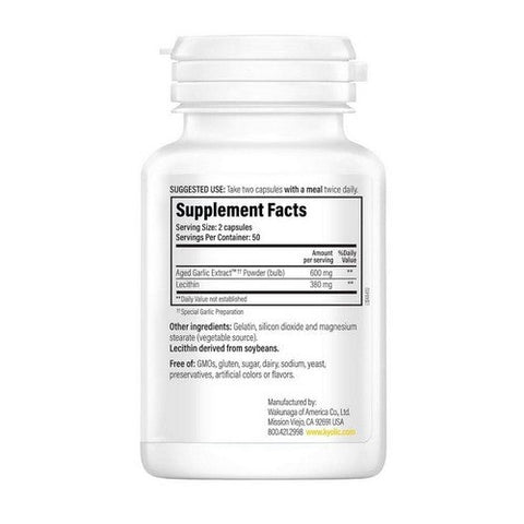 Kyolic, Aged Garlic Extract Cholesterol Health With Lecithin Formula 104, WITH LECITHN, 100 CAP Kyolic