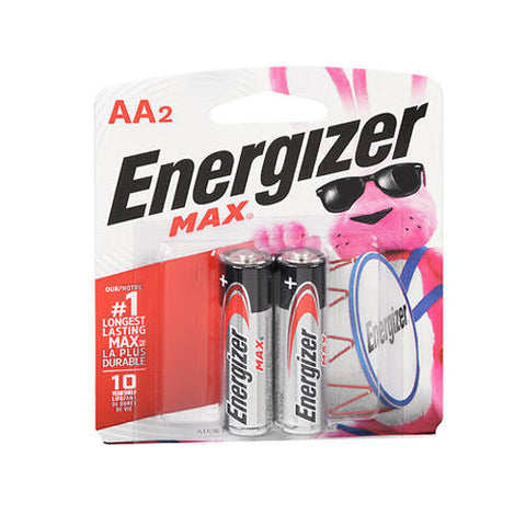 Alkaline, Energizer Alkaline AA Batteries - 2 Pack, 2 Count Energizer