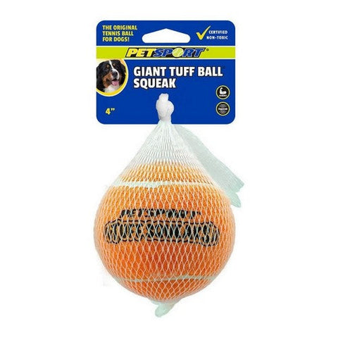 Tuff Ball Squeak Dog Toy Giant - 1 Pack - (4" Diameter Ball) by Petsport USA