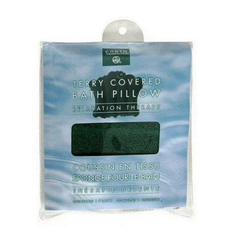 Earth Therapeutics, Terry Covered Bath Pillow Dark Green, 1 Count Earth Therapeutics