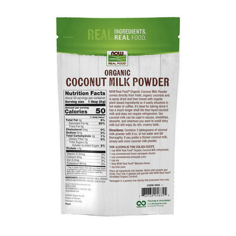 Now Foods, Organic Coconut Milk Powder, 12 Oz Now Foods
