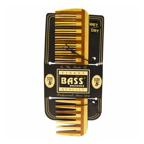 Bass Brushes, Large Wood Comb Wide Tooth Brushes, 1 Count Bass Brushes