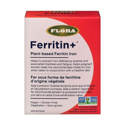 Flora, Ferritin Plus Plant-Based Ferritin Iron, 20 Mg, 30 Veg Caps Flora