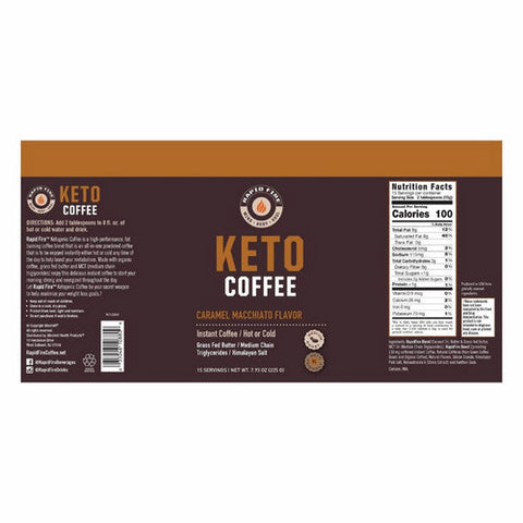 Rapid Fire, Keto Coffee Caramel Macchiato, 7.93 Oz Rapid Fire