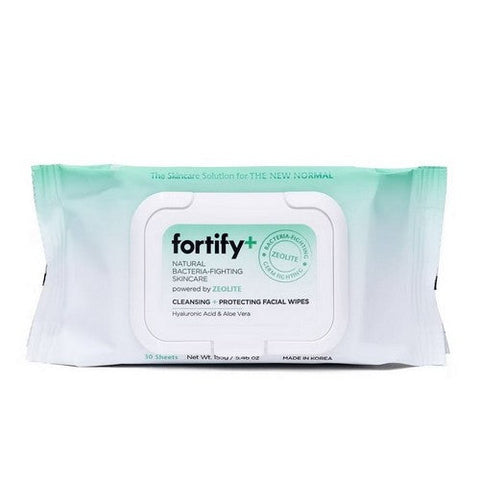 Fortify, Natural Bacteria Fighting Skincare Cleansing And Protecting Facial Wipes, 30 Count Fortify