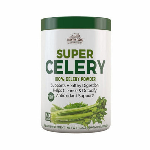 Country Farms, Super Celery Powder Unflavored, 11.3 Oz Country Farms