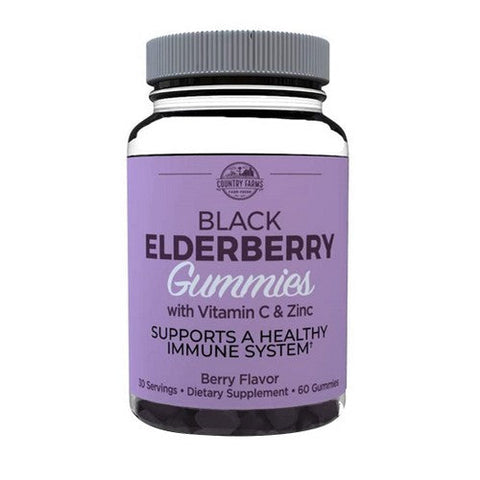 Country Farms, Black Elderberry Gummies, 60 Count Country Farms