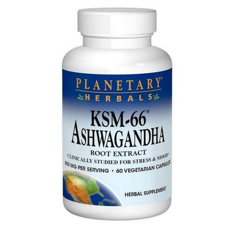 Planetary Herbals, Ksm-66 Ashwagandha Root Extract, 300 mg, 60 Veg Caps Planetary Herbals