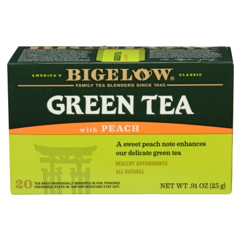 Green Tea With Peach Tea 20 Bags (Case of 6) by Bigelow
