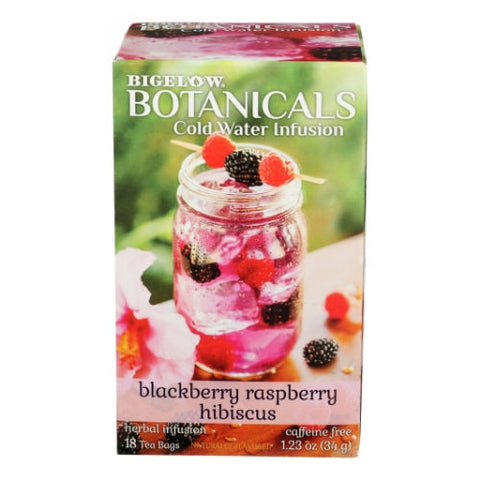 Bigelow, Botanicals Cold Water Infusion Blackberry Raspberry Hibiscus Tea, 18 Bags (Case of 6) Bigelow