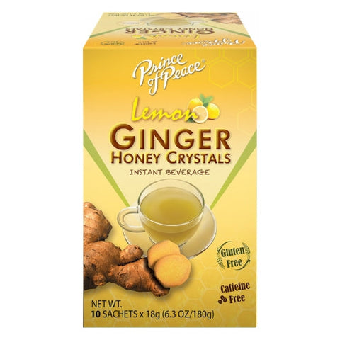 Prince Of Peace, Instant Natural Lemon Ginger Honey Crystals, 10 Bags Prince Of Peace