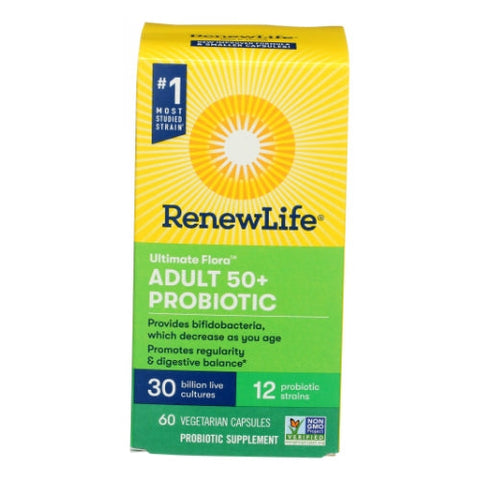 Renew Life, Ultimate Probiotic Flora Adult 50 Plus, 30 Billion CFU, 60 Capsules Renew Life