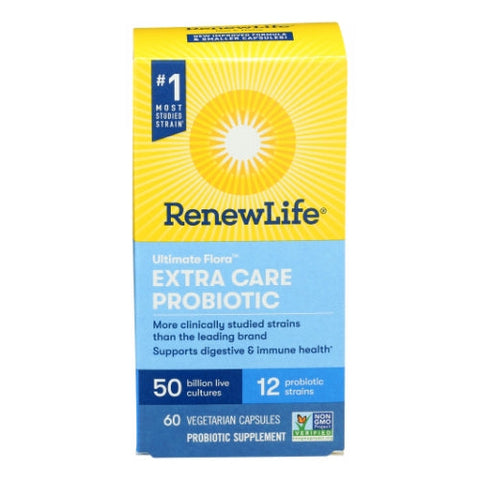 Renew Life, Ultimate Flora Extra Care Probiotic 50 Billion, 60 Capsules Renew Life